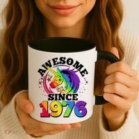 50th Birthday Rainbow Unicorn Awesome Since 1976 Coffee Mug thumb 3