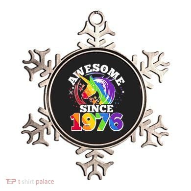 50th Birthday Rainbow Unicorn Awesome Since 1976 Ornament