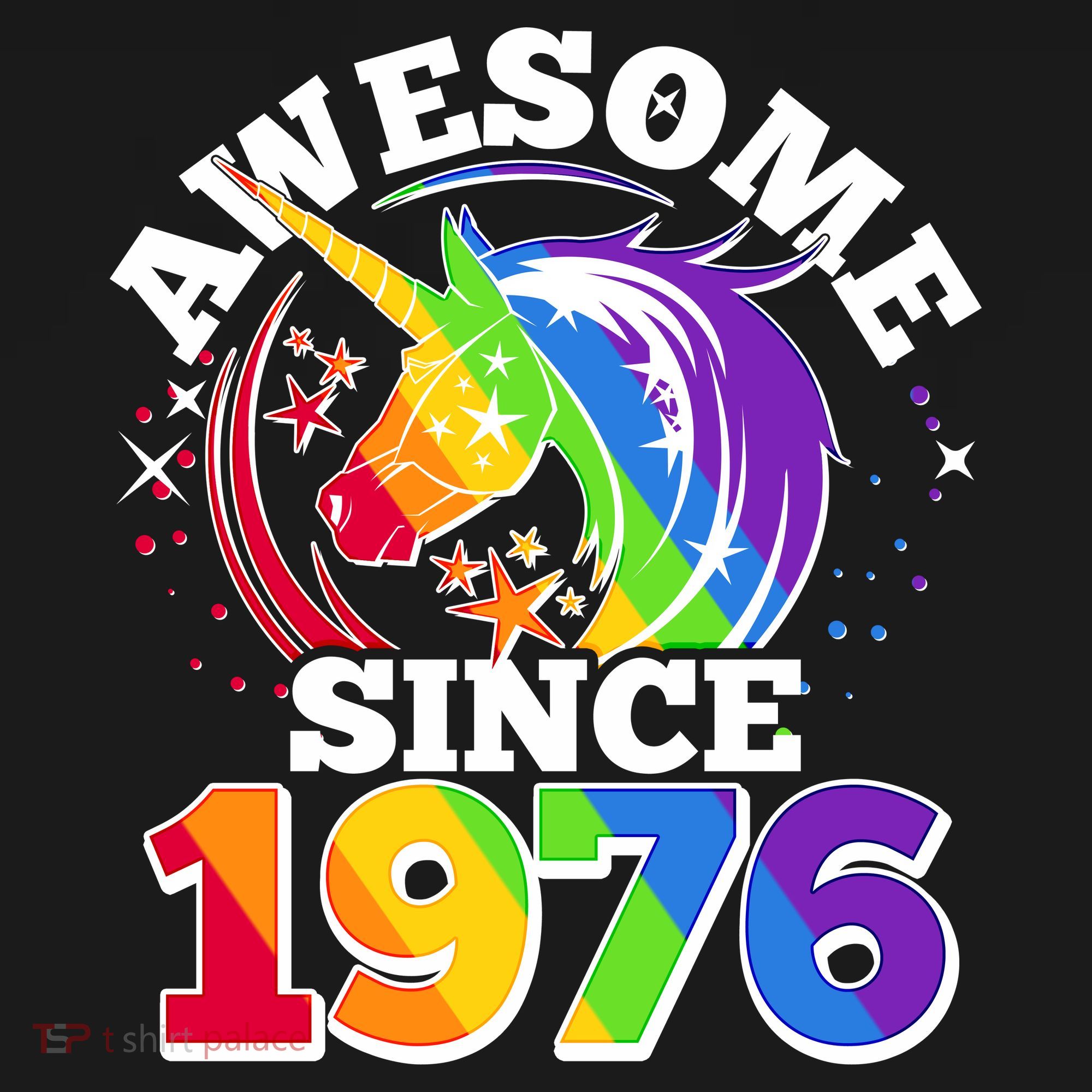50th Birthday Rainbow Unicorn Awesome Since 1976 Women's Tank Top