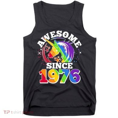 50th Birthday Rainbow Unicorn Awesome Since 1976 Tank Top