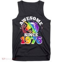 50th Birthday Rainbow Unicorn Awesome Since 1976 Tank Top thumb 0