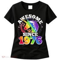 50th Birthday Rainbow Unicorn Awesome Since 1976 Women's T-Shirt thumb 0