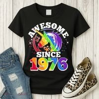 50th Birthday Rainbow Unicorn Awesome Since 1976 Women's T-Shirt thumb 3