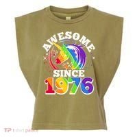 50th Birthday Rainbow Unicorn Awesome Since 1976 Garment-Dyed Women's Muscle Tee thumb 0