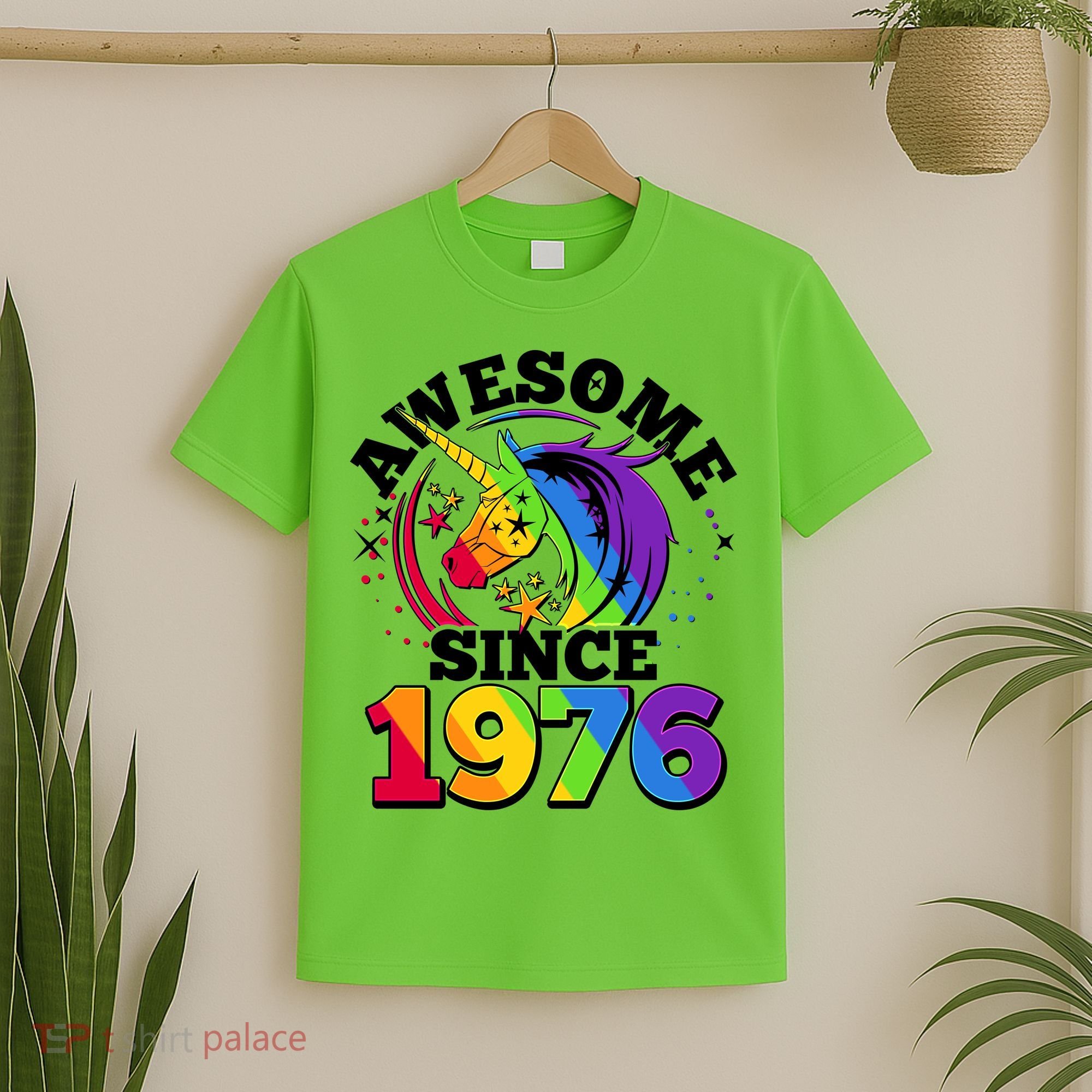 50th Birthday Rainbow Unicorn Awesome Since 1976 T-Shirt