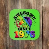 50th Birthday Rainbow Unicorn Awesome Since 1976 Coaster thumb 0