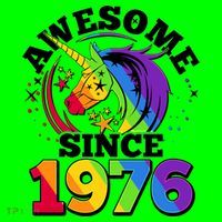 50th Birthday Rainbow Unicorn Awesome Since 1976 Mousepad thumb 1
