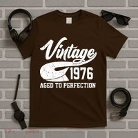 50th Birthday Sporty Vintage 1976 Age To Perfection  T-Shirt thumb 5