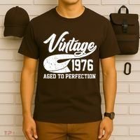 50th Birthday Sporty Vintage 1976 Age To Perfection  T-Shirt thumb 6