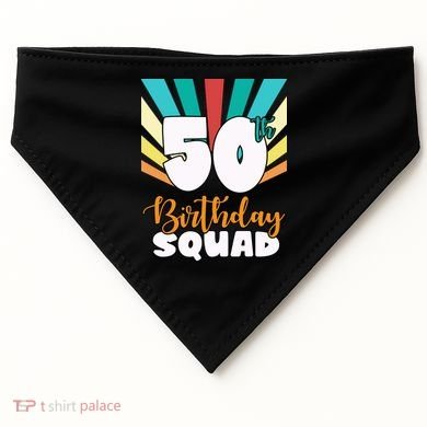 50th Birthday Squad 50 Years Old USA-Made Doggie Bandana