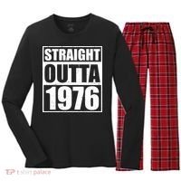 50th Birthday Straight Outta 1976 Women's Long Sleeve Flannel Pajama Set  thumb 0