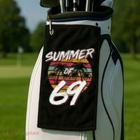 50th Birthday Summer of 69 Gift Mom Daddy Golf Towel thumb 2
