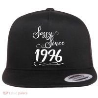 50th Birthday Sassy Since 1976 Flat Bill Trucker Hat thumb 0