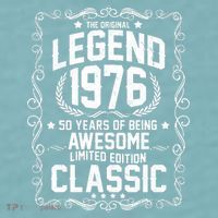 50th Birthday The Original Legend 1976 Awesome Classic  Sueded Cloud Jersey T-Shirt thumb 2