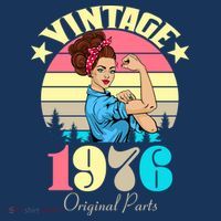50th Birthday Vintage Rosie The Riveter 1976 Original Part  T-Shirt thumb 7