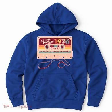 50th Birthday Vintage 1976 Limited Edition Cassette Tape Hoodie