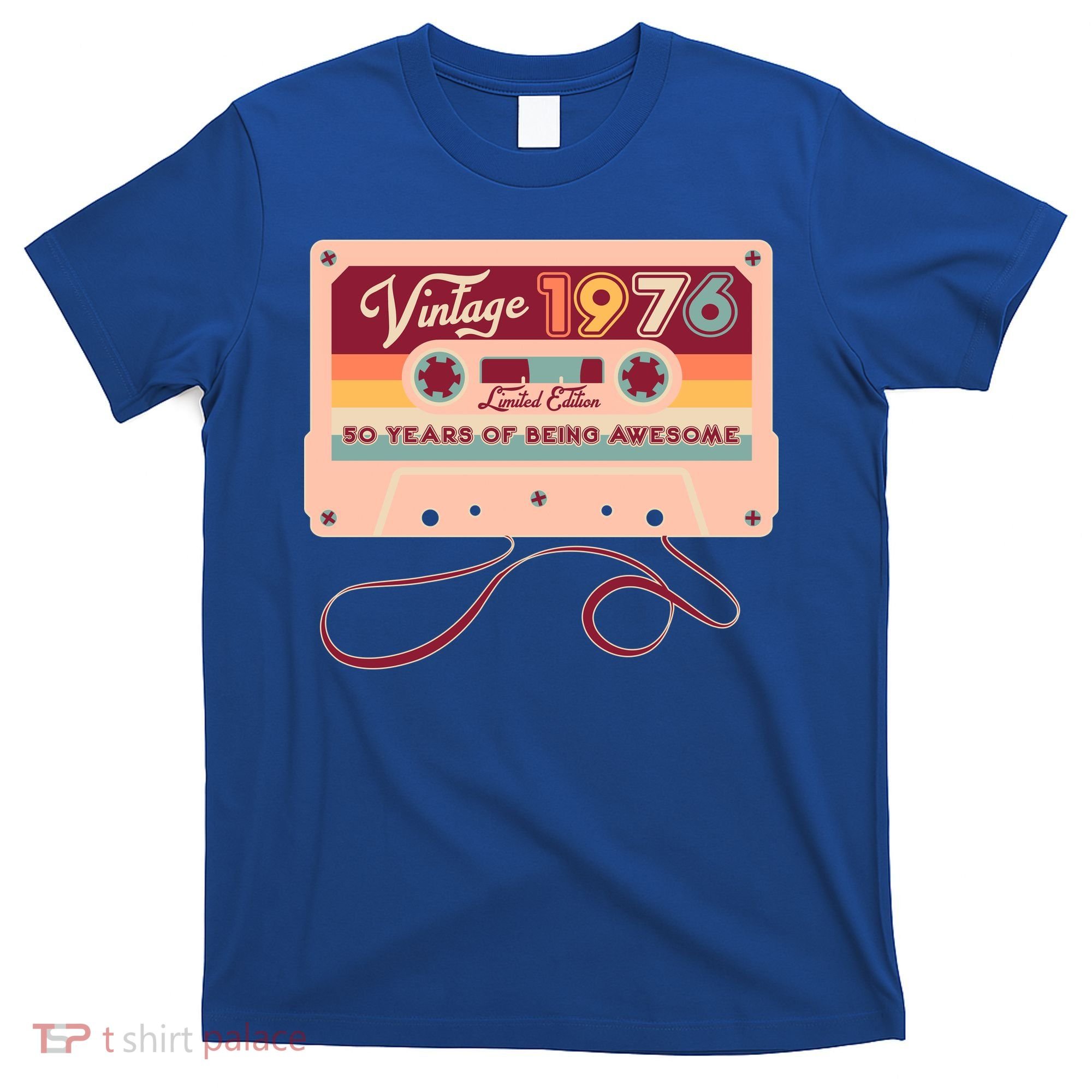 50th Birthday Vintage 1976 Limited Edition Cassette Tape T-Shirt