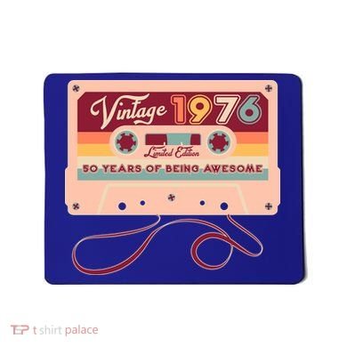 50th Birthday Vintage 1976 Limited Edition Cassette Tape Mousepad