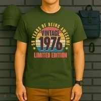 50th Birthday Vintage 1976 50 Years Of Being Awesome Limited Edition  T-Shirt thumb 6
