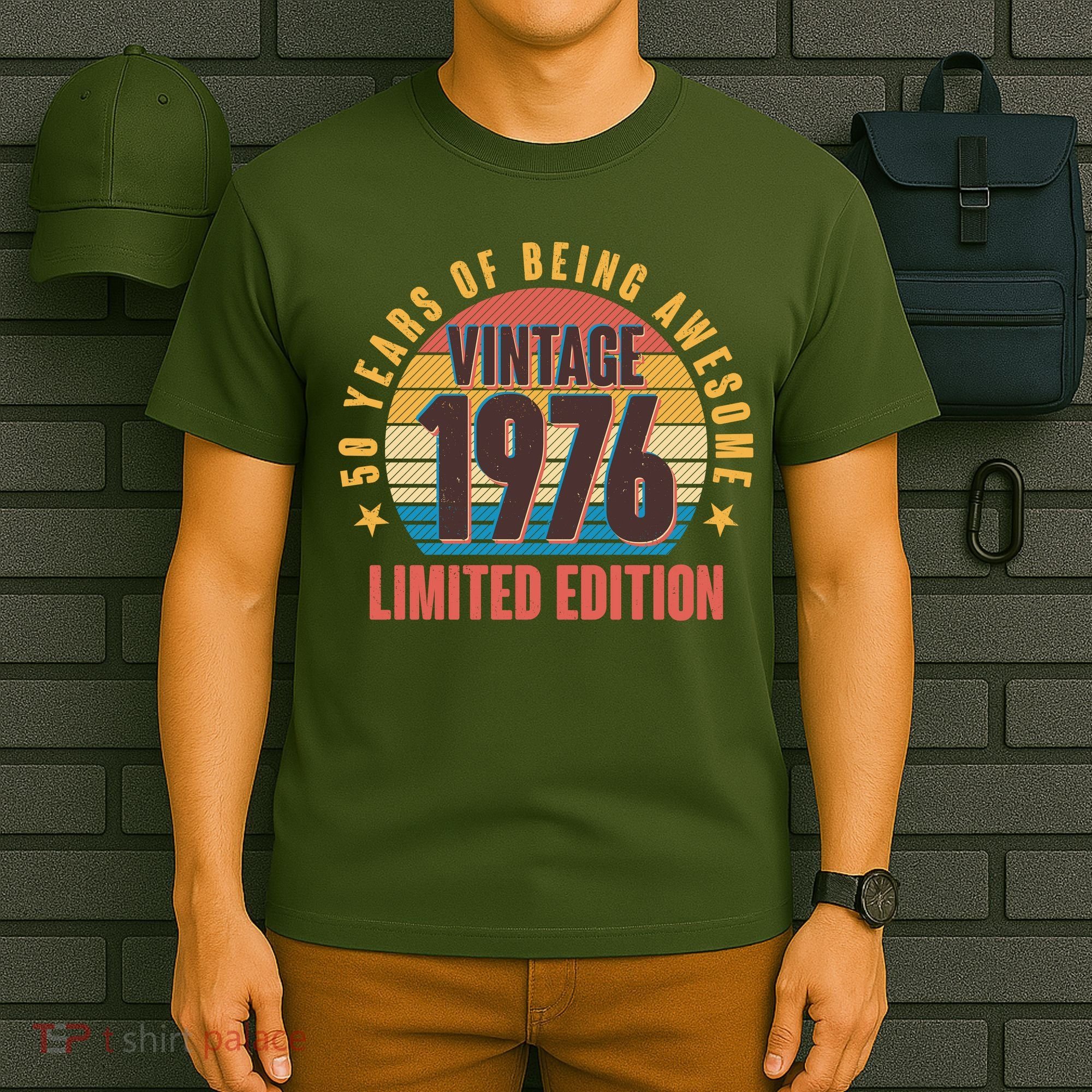 50th Birthday Vintage 1976 50 Years Of Being Awesome Limited Edition  T-Shirt