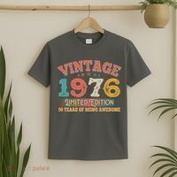 50th Birthday Vintage 1976 Limited Edition 50 Years Of Being Awesome T-Shirt thumb 2