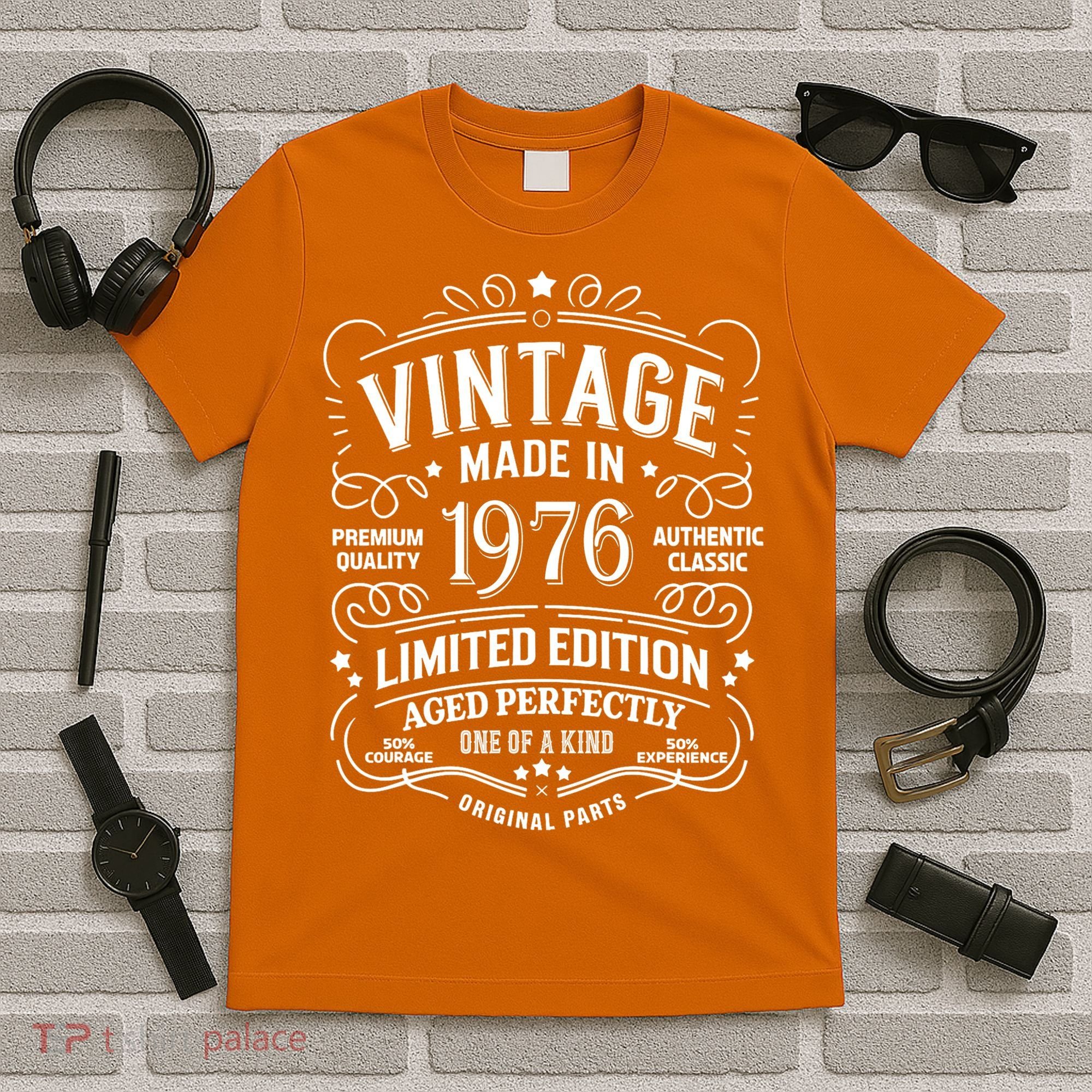 50th Birthday Vintage Made In 1976 Premium Quality Authentic Classic Birthday T-Shirt