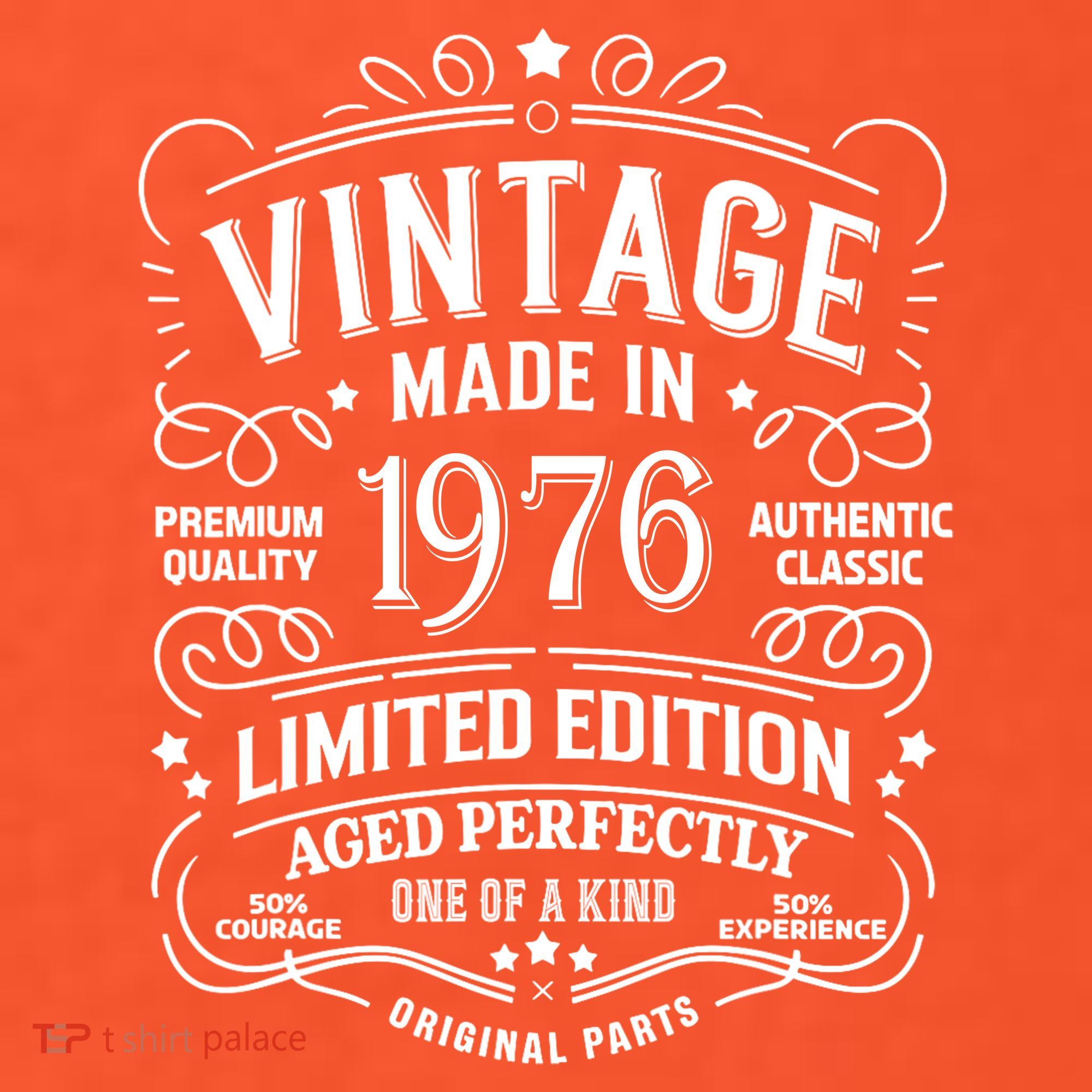 50th Birthday Vintage Made In 1976 Premium Quality Authentic Classic Birthday T-Shirt