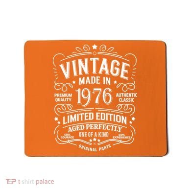 50th Birthday Vintage Made In 1976 Premium Quality Authentic Classic Birthday Mousepad