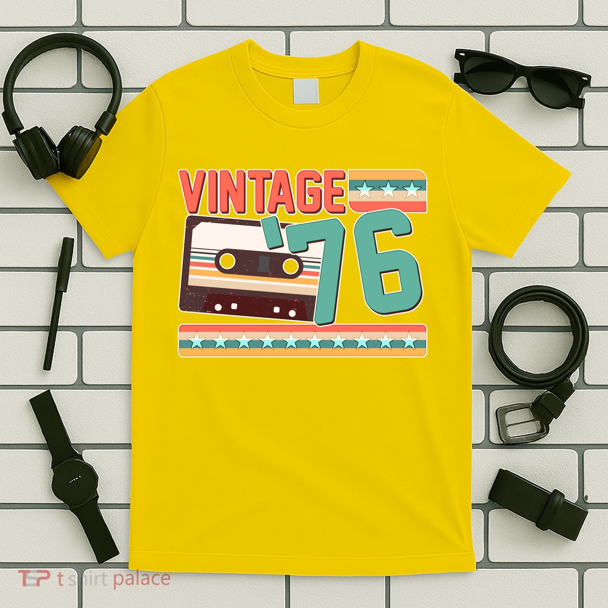 50th Birthday Vintage 1976 Cassette Tape  T-Shirt