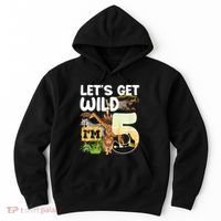 5th Birthday Zoo Safari Jungle Animal | Lets Get Wild Im 5 Hoodie thumb 0