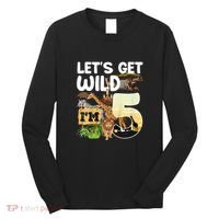 5th Birthday Zoo Safari Jungle Animal | Lets Get Wild Im 5 Long Sleeve Shirt thumb 0