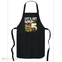 5th Birthday Zoo Safari Jungle Animal | Lets Get Wild Im 5 Apron thumb 0