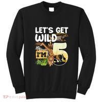 5th Birthday Zoo Safari Jungle Animal | Lets Get Wild Im 5 Sweatshirt thumb 0