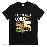 5th Birthday Zoo Safari Jungle Animal | Lets Get Wild Im 5 T-Shirt thumb 0