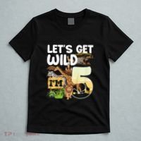 5th Birthday Zoo Safari Jungle Animal | Lets Get Wild Im 5 T-Shirt thumb 5