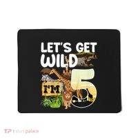 5th Birthday Zoo Safari Jungle Animal | Lets Get Wild Im 5 Mousepad thumb 0