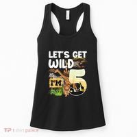 5th Birthday Zoo Safari Jungle Animal | Lets Get Wild Im 5 Women's Tank Top thumb 0