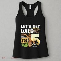 5th Birthday Zoo Safari Jungle Animal | Lets Get Wild Im 5 Women's Tank Top thumb 3