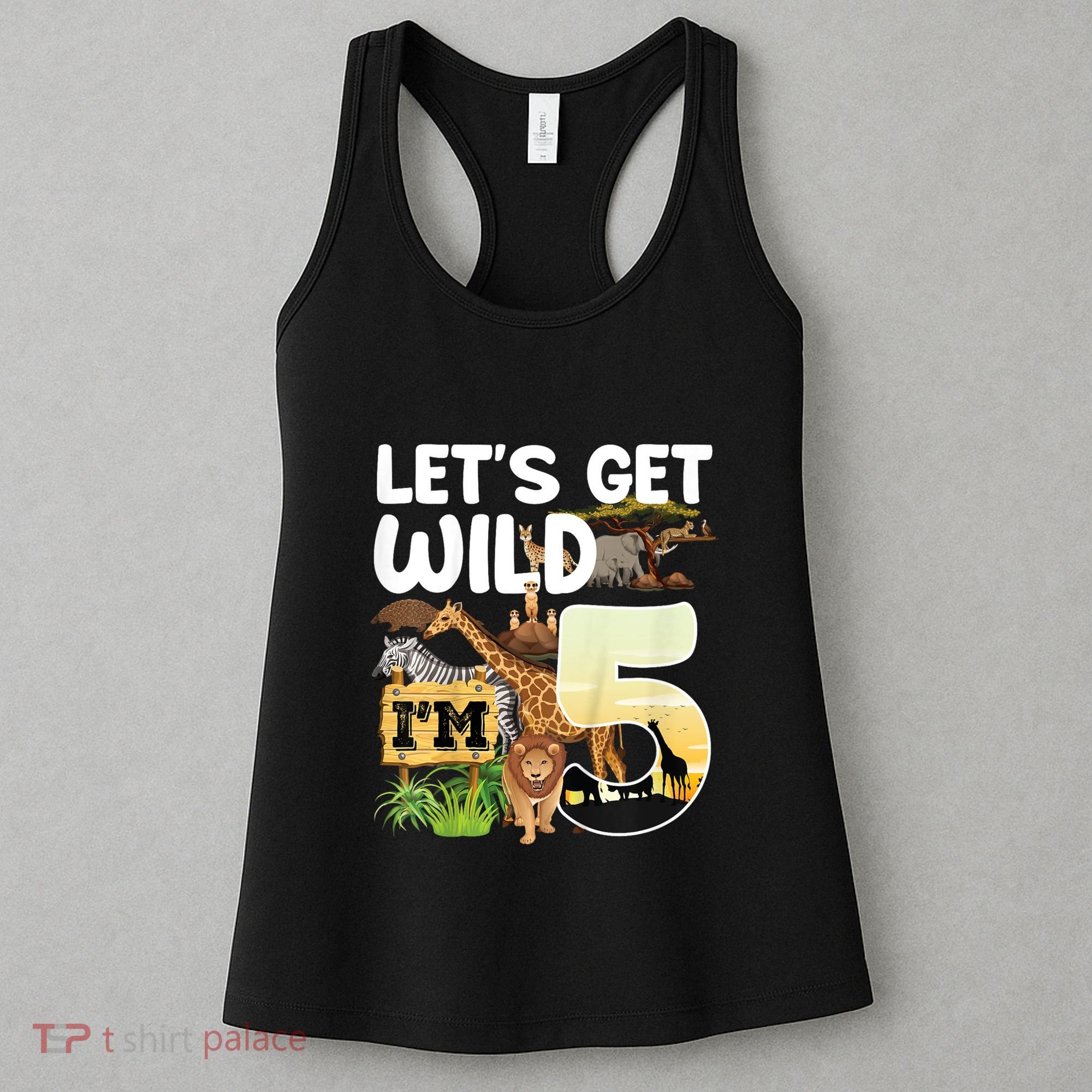5th Birthday Zoo Safari Jungle Animal | Lets Get Wild Im 5 Women's Tank Top