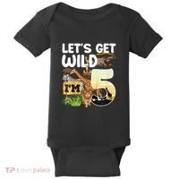 5th Birthday Zoo Safari Jungle Animal | Lets Get Wild Im 5 Baby Bodysuit thumb 0