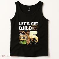5th Birthday Zoo Safari Jungle Animal | Lets Get Wild Im 5 Tank Top thumb 2