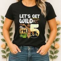 5th Birthday Zoo Safari Jungle Animal | Lets Get Wild Im 5 Women's T-Shirt thumb 2