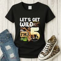 5th Birthday Zoo Safari Jungle Animal | Lets Get Wild Im 5 Women's T-Shirt thumb 3