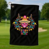 5 De Mayo Cinco De Mayo Sombrero Maraca Golf Towel thumb 1