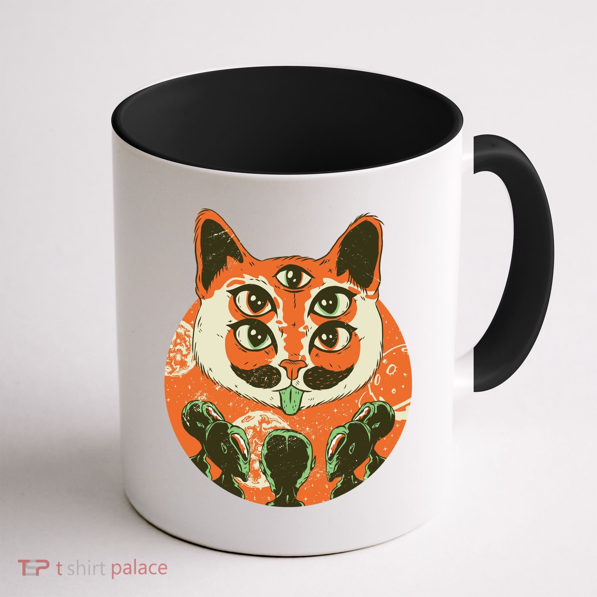 5 Eyed Alien Cat Coffee Mug