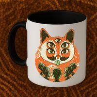 5 Eyed Alien Cat Coffee Mug thumb 2