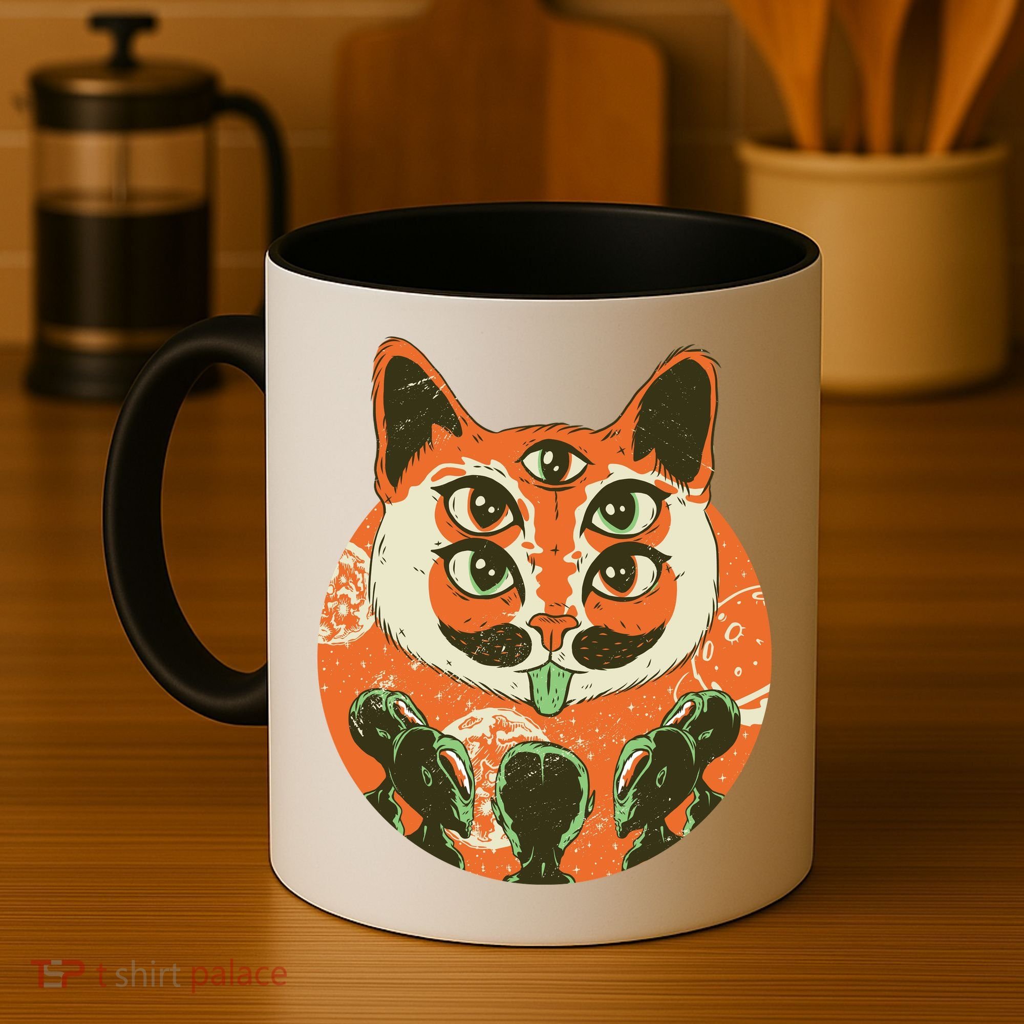 5 Eyed Alien Cat Coffee Mug