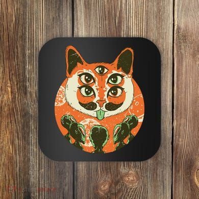 5 Eyed Alien Cat Coaster