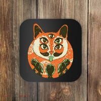 5 Eyed Alien Cat Coaster thumb 0