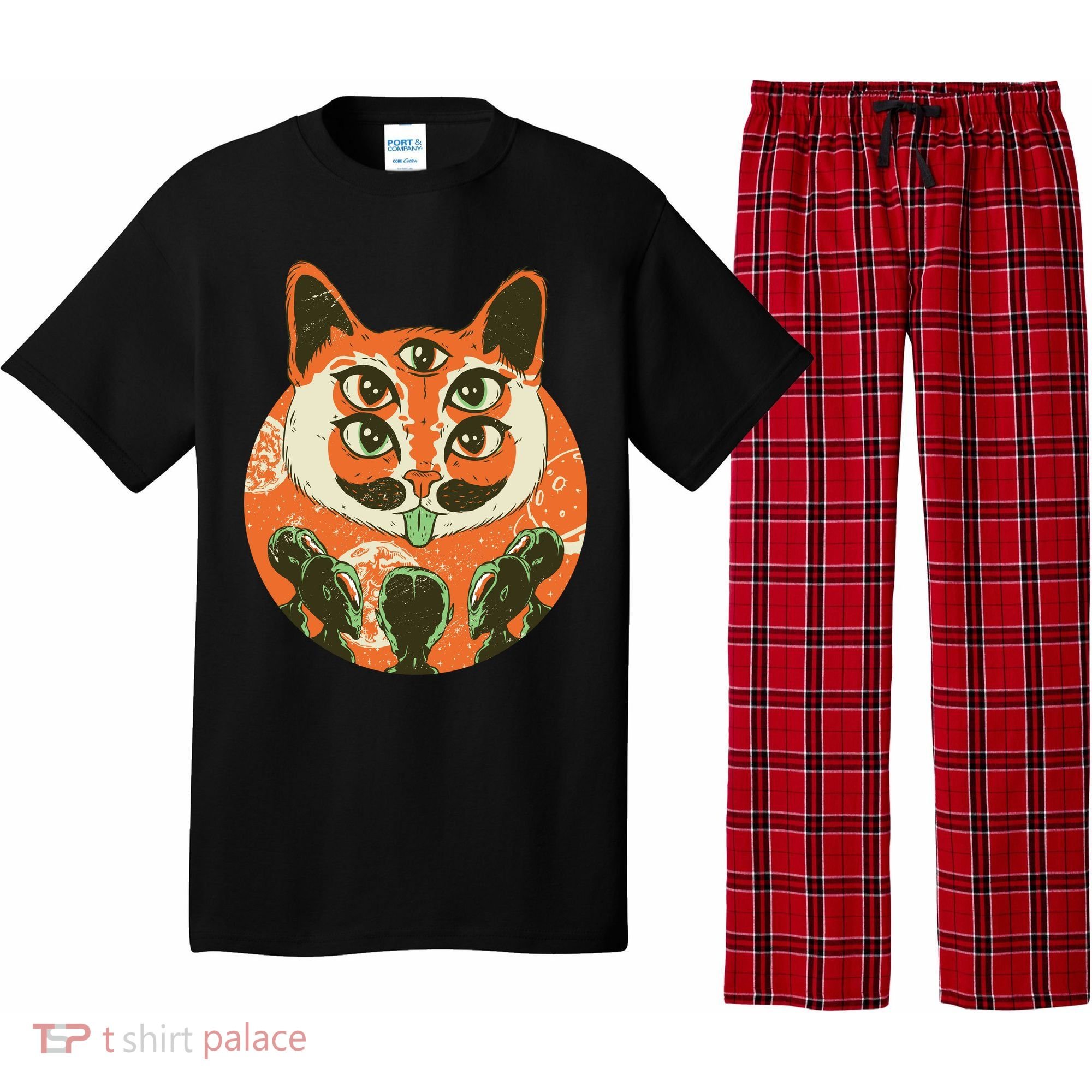 5 Eyed Alien Cat Pajama Set